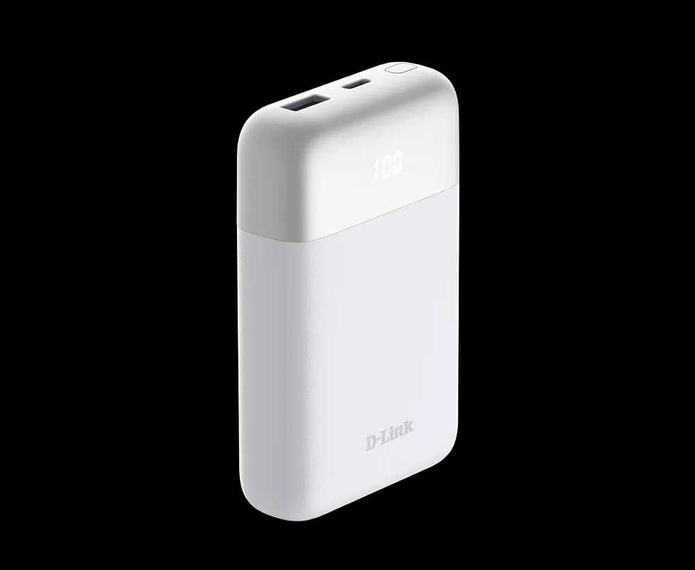 POWER BANK D-Link, 10000mAh 18W max, USB PD 3.0 si QC 3.0, 1 x USB Type-C, 1 x USB,dimensiuni 105 x 72 x 23 mm, alb "DPP-101" — miniatură