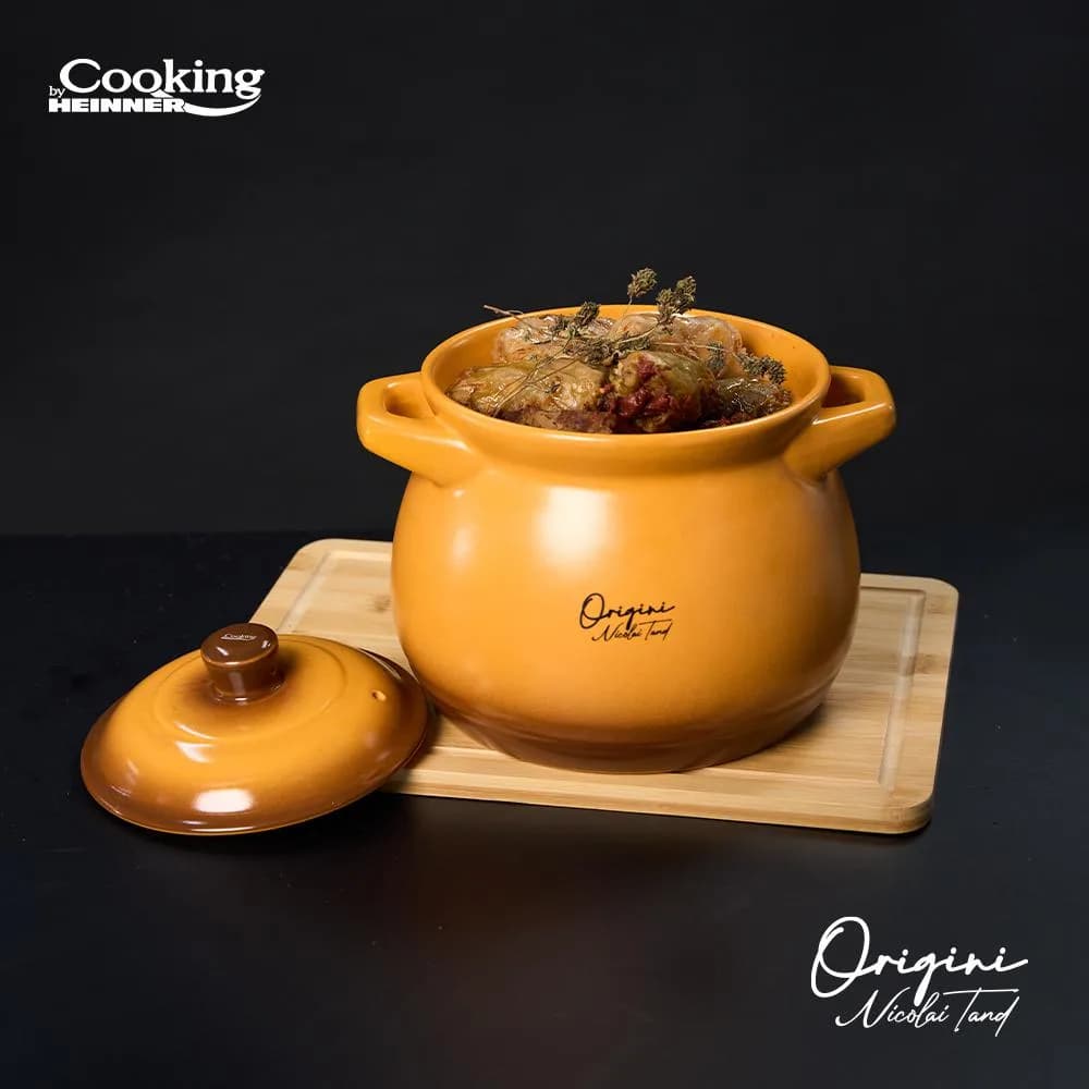 OALA CERAMICA CU CAPAC, 14.5x16 CM, 3 L, NICOLAI TAND, ORIGINI, COOKING BY HEINNER — miniatură