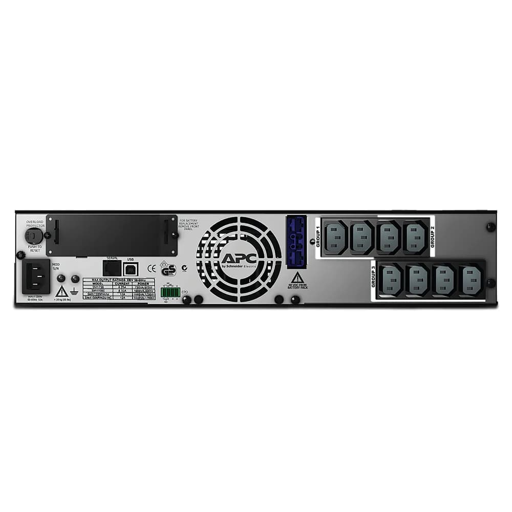 UPS APC, "Smart-UPS X", Line Int. sin pura mgmt, tower, rack, 1500VA / 1200W, AVR, IEC x 8, 1 x baterie APCRBC115, display LCD, back-up 11 - 20 min., "SMX1500RMI2U", SP prelungire garantie (WBEXTWAR1YR-SP-03/WBEXTWAR3YR-SP-03) — miniatură