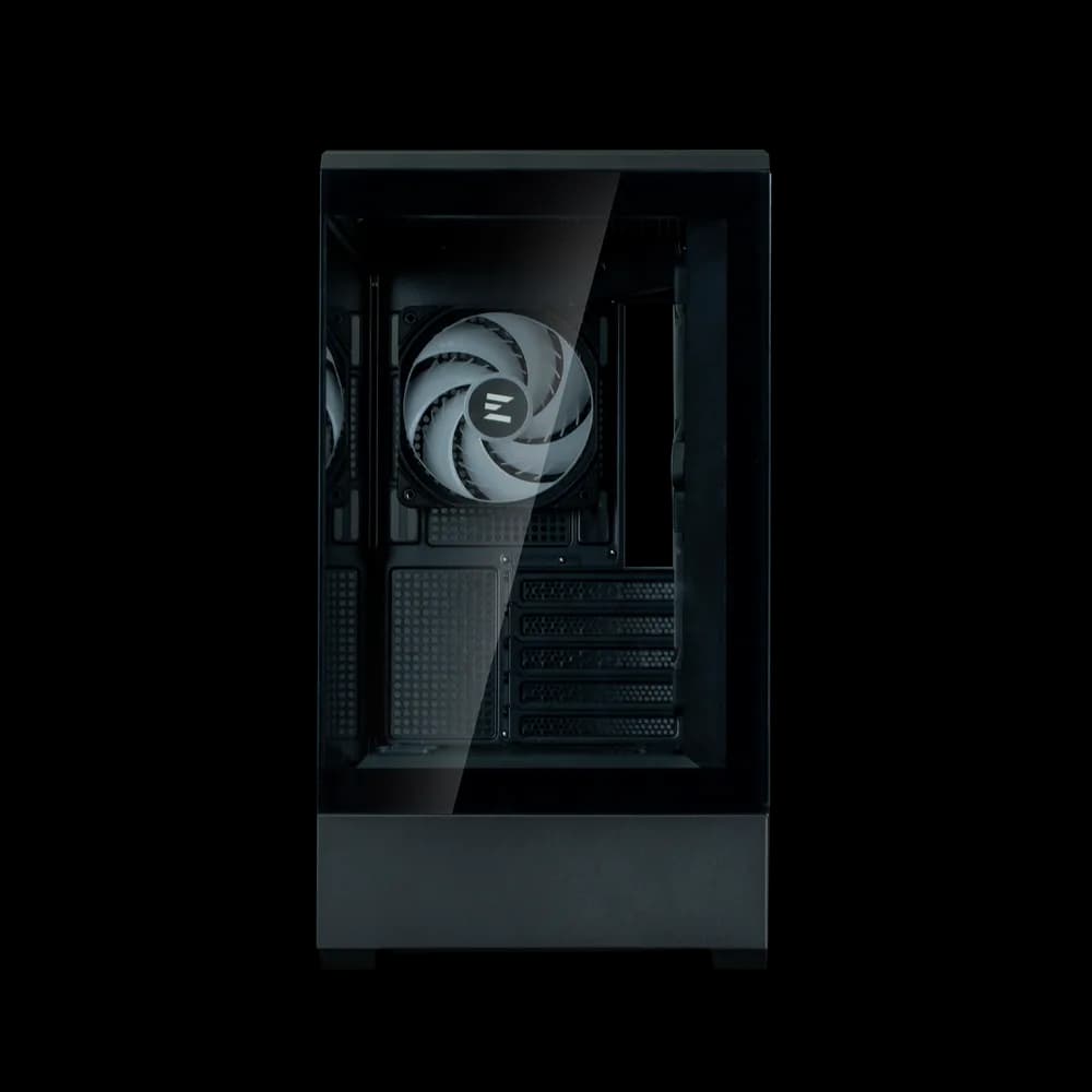 CARCASA Zalman "P30 v2", mini tower, gaming, fara sursa, suporta 9xfan, 3xfan inclus, PSU shroud, USB Type-C x 1, USB 3.1 gen1 x 1, audio+mic, 5 sloturi expansiune, negru, "P30 Black V2" — miniatură