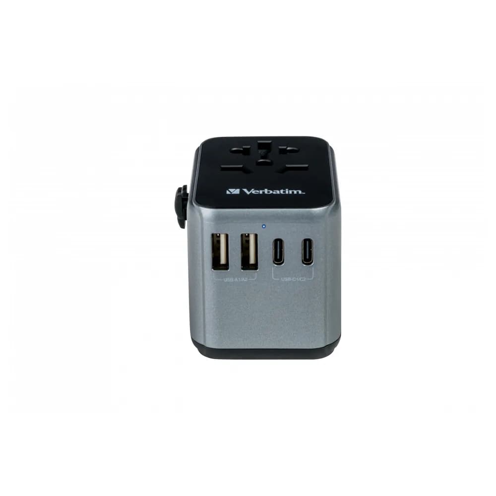 Adaptor universal Verbatim UTA-03, 6-in-1Priza cu USB-C PD si QC, 2 x USB-C, 2 x USB-A "49545" — miniatură