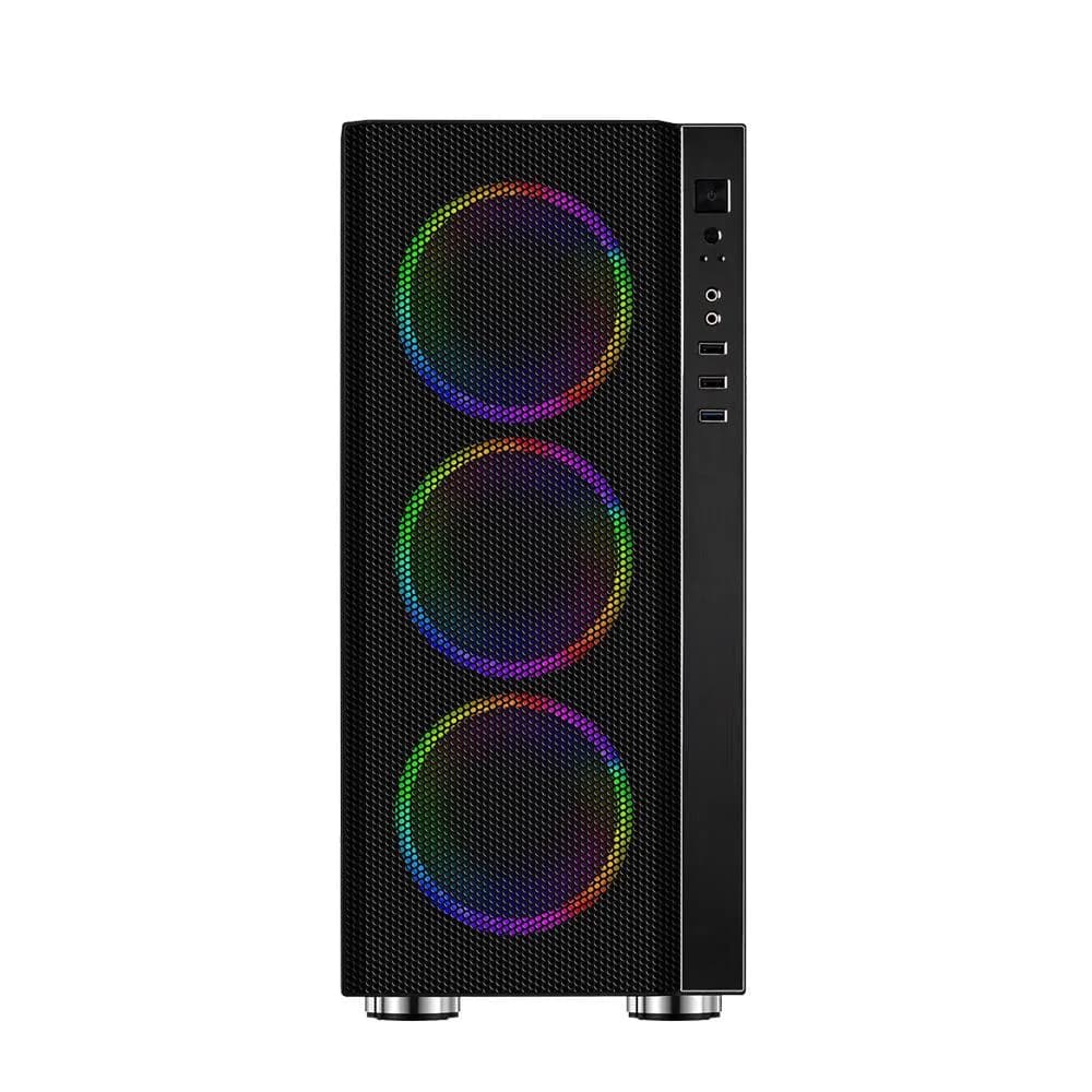 Carcasa SPACER SPCS-GC-RAINBOW, RGB, Mid Tower, Black — miniatură