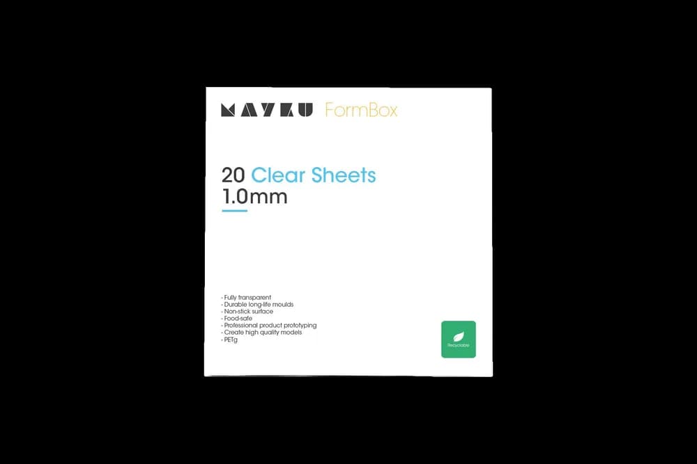 Accesoriu imprimantă 3D Mayku FormBox Clear Sheets 1,0 mm (20 buc) — miniatură