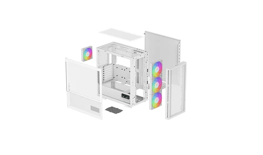 CARCASA DeepCool "CH560 DIGITAL WH", Middle Tower, ATX, fara sursa, sticla securizata,4 ventilatoare incluse,iluminare RGB, alb, USB 3.2 gen 1 x 1, USB Type-C x 1,Jack 3.5mm "R-CH560-WHAPE4D-G-1" — miniatură