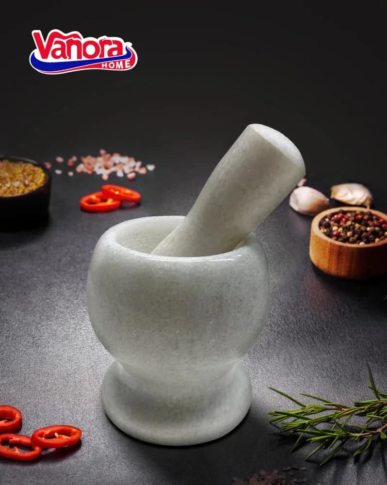 MOJAR CU PISTIL DIN MARMURA, DIA 9.5 CM, VANORA HOME ( mix doua culori in bax, 3 buc/ culoare) — miniatură