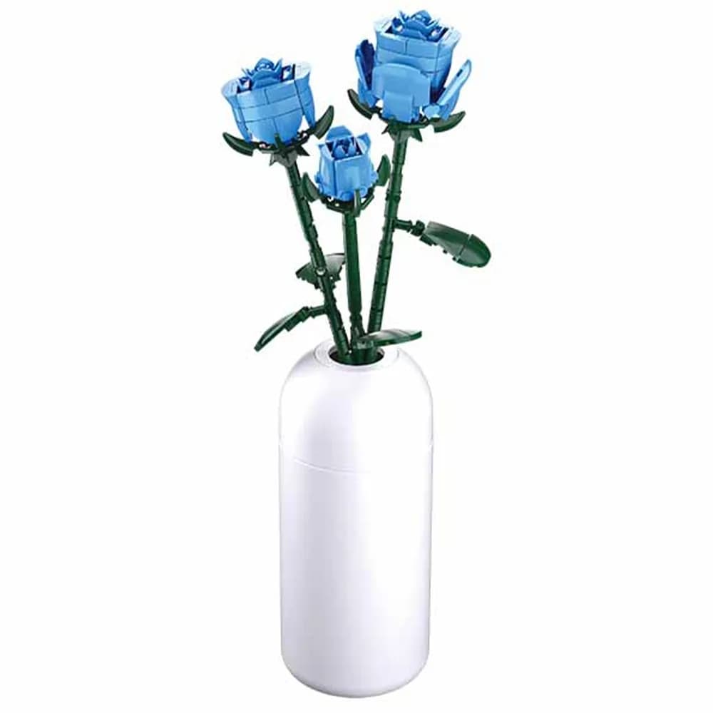 Set de Constructie Flowers, 238 piese, Trandafir Albastru - Sluban — miniatură