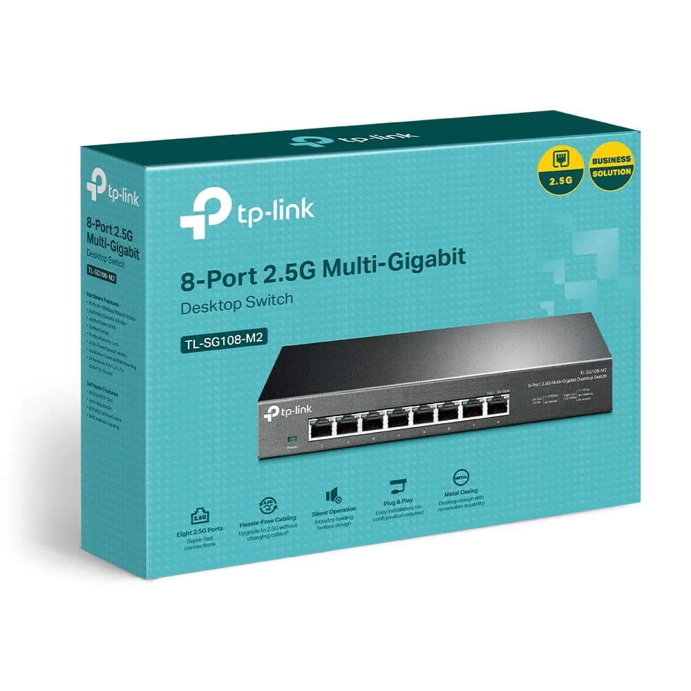 SWITCH TP-LINK 8 porturi 2.5 Gigabit. carcasa metalica "TL-SG108-M2" — miniatură