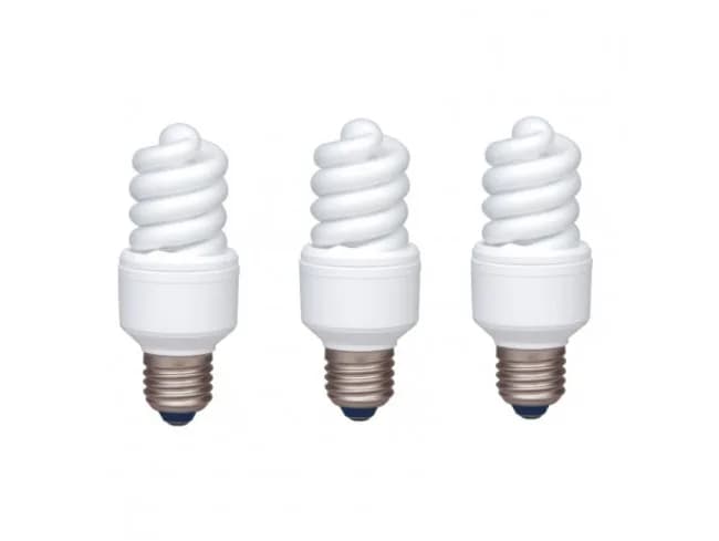 SET 5 becuri fluorescent Panasonic, soclu E27, putere 13W, forma spirala, lumina alb rece, alimentare 220 - 240 V, "EFD13E672V-3"