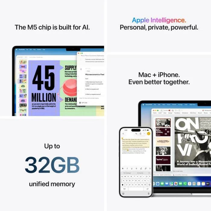 MacBook Air 13.6" Retina/Apple M5 (CPU 10-core, GPU 10-core, NeuralEngine16-core)/16GB/1TB - Sky Blue - INT KB (No Adapter) - 2026 — miniatură