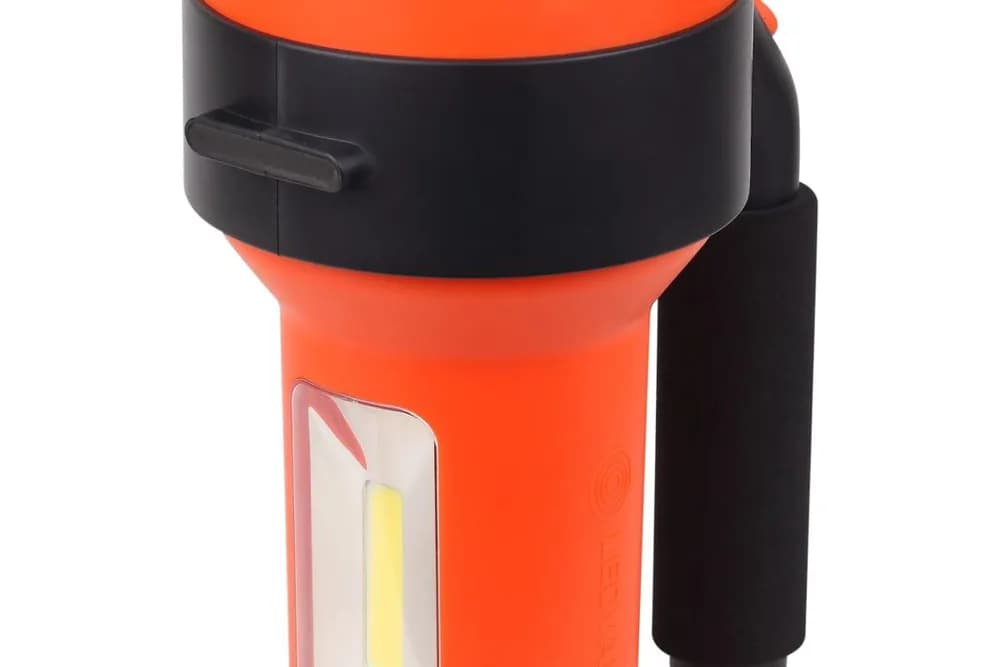 Lanterna LED de mana Ledvance Spotlight, 3W + 1W COB, 300 lm, lumina rece (6500K), 4 moduri de iluminare, acumulator Li-Ion 2x1200mAh, IP20, cablu incarcare USB inclus, Portocaliu/Negru — miniatură
