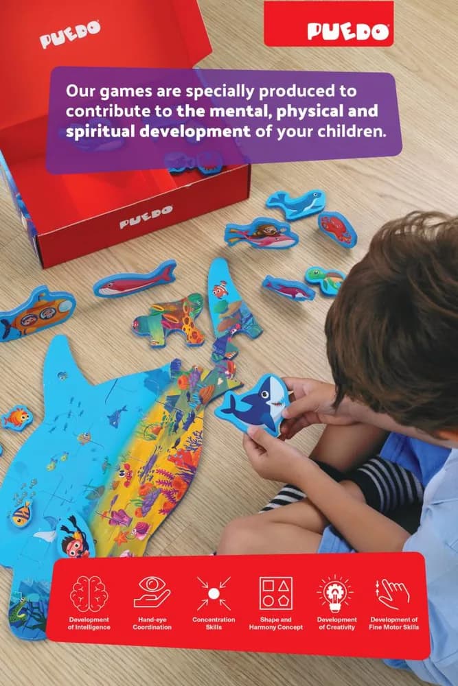 PUZZLE DIN SPUMA EVA, LUMEA MARINA, PUEDO — miniatură