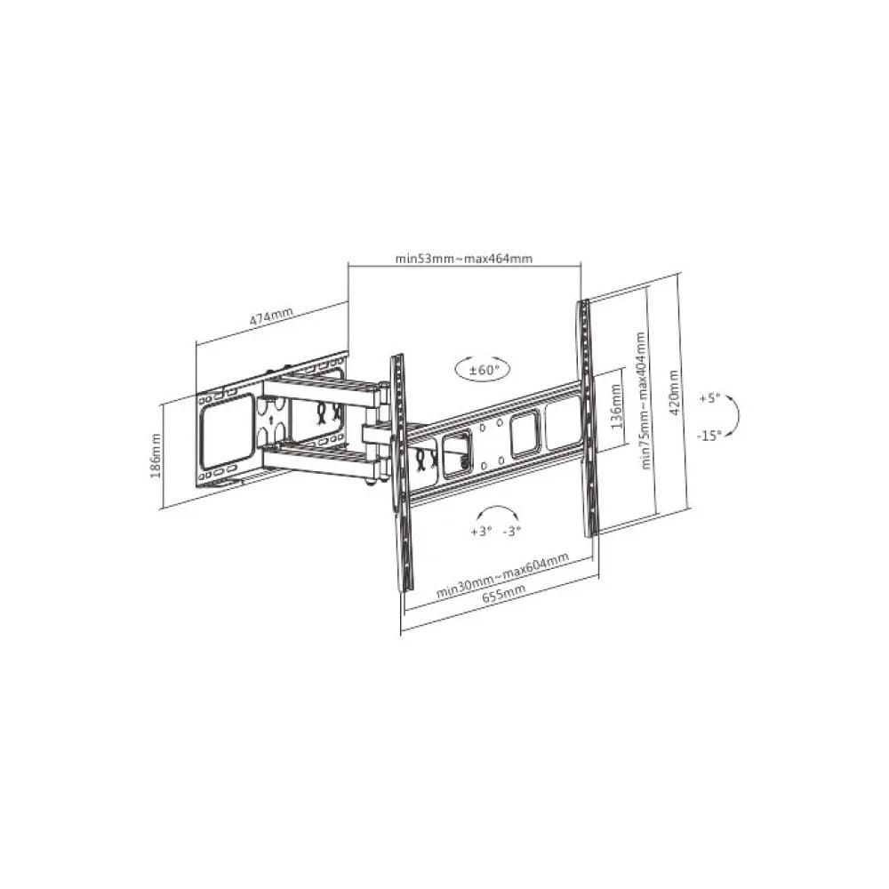 SUPORT TV/LCD/LED pentru perete, reglabil, Techly "ICA-PLB344LTY" — miniatură