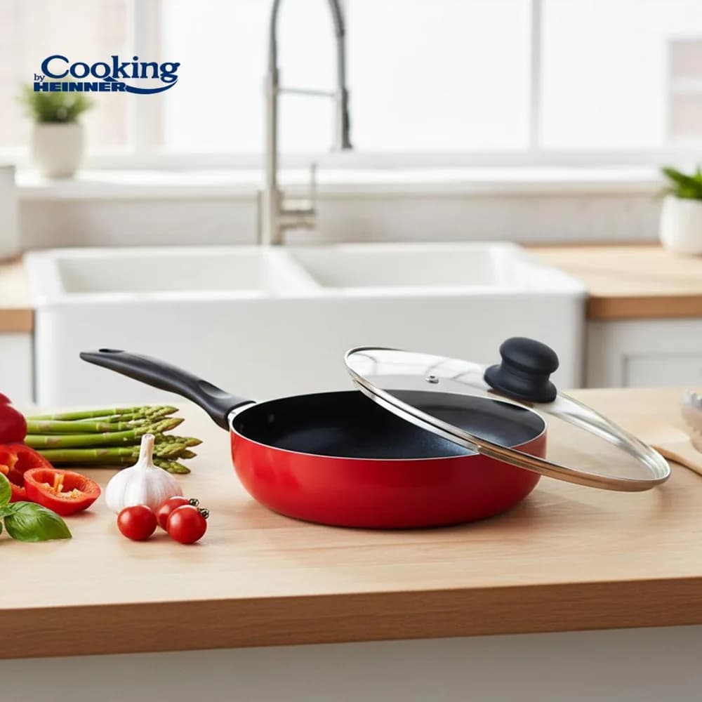 TIGAIE ADANCA ALUMINIU PRESAT+CAPAC 24x6.5 CM, COOKING BY HEINNER — miniatură