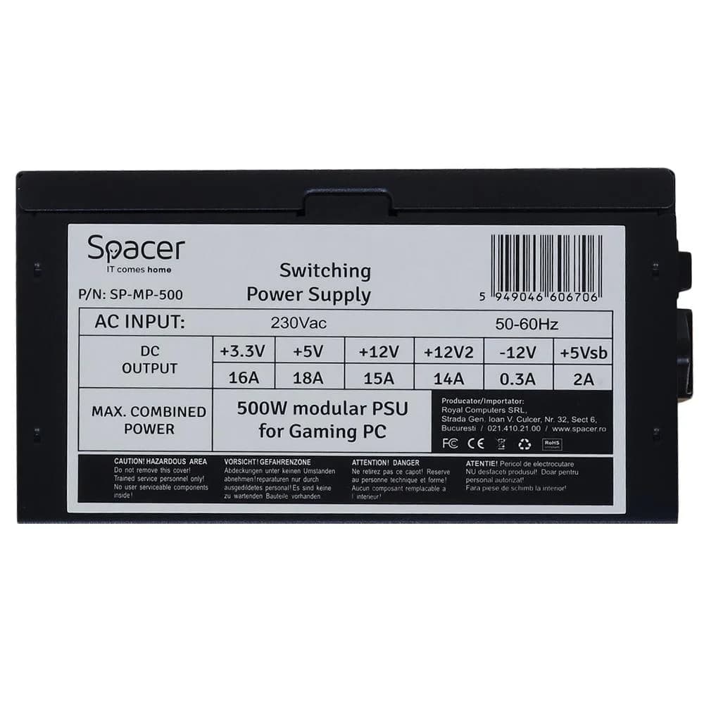 Sursa Spacer SP-MP-500, 80 PLUS, 500 W — miniatură