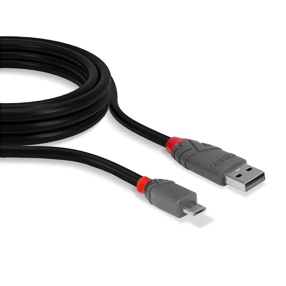 Cablu transfer Lindy LY-36732, USB 2.0 Type A to MicroUSB, 1m, Anthra Line — miniatură