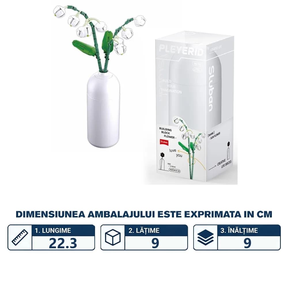 Set de Constructie Flowers, 253 piese, Lacramioara - Sluban — miniatură