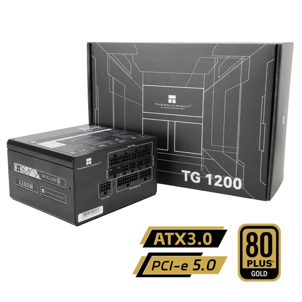 SURSA Thermalright, 1200W, certificare 80 Plus Gold, modular, fan 120mm, negru, "TR-TG 1200" — miniatură