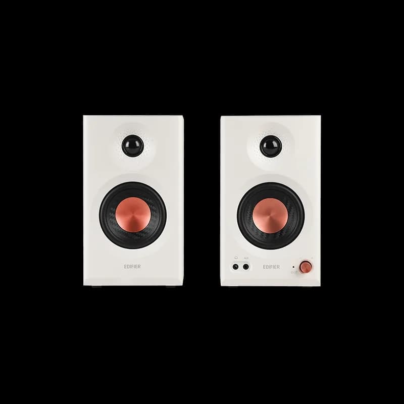 BOXE EDIFIER 2.0, RMS: 36W (2 x 18W), studio monitor, volum, bass, treble, intrare jack 6.35 TRS balanced, RCA, iesire casti, white, "MR3-W" — miniatură