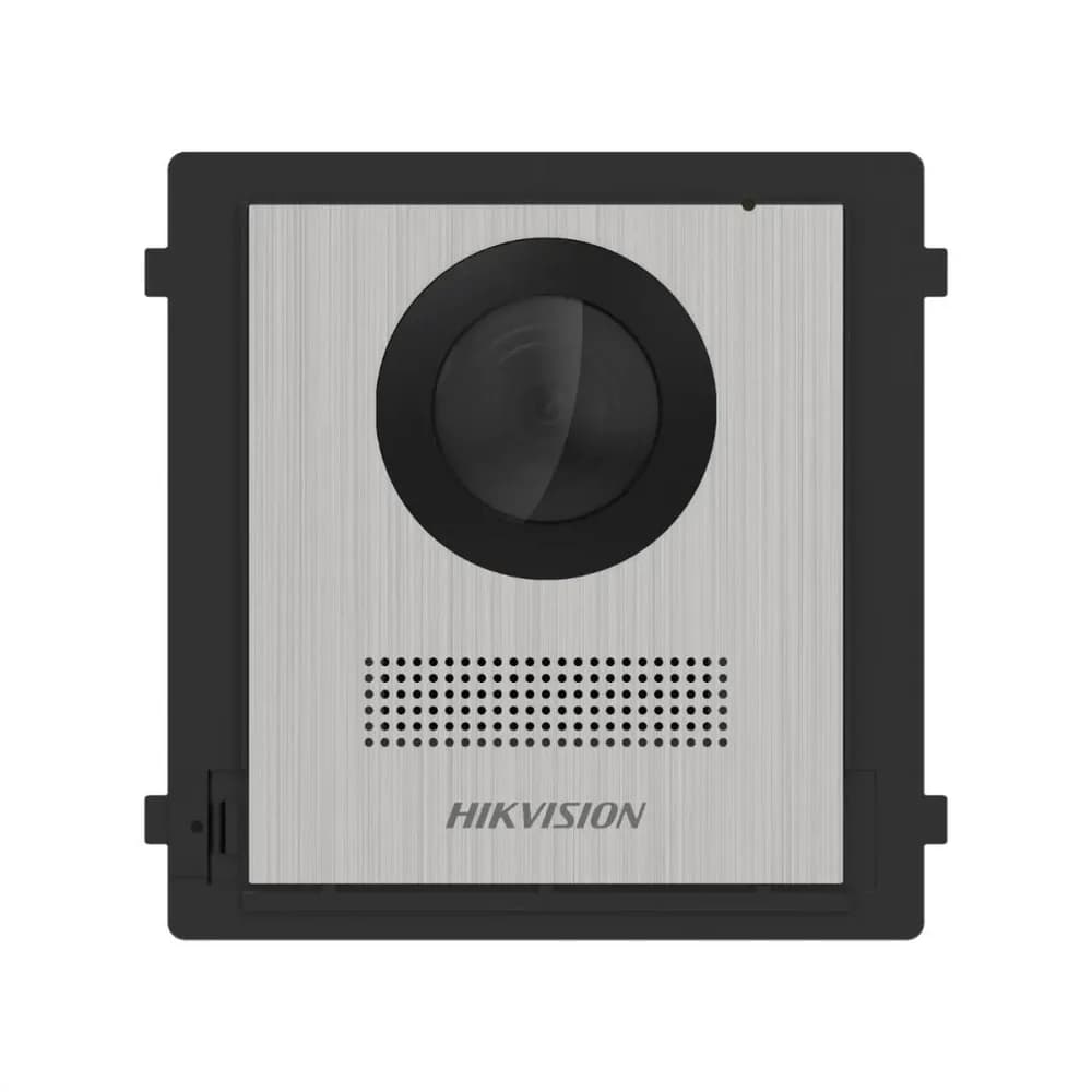 Post videointerfon de exterior pentru blocuri Hikvision DS-KD8003-IME1 (B)NS 2MP HD Camera, Fish eye, IR Supplement, RAM 256 MB,2 lock relays, 4-ch alarm input,Wired network 10/100 Mbps self-adaptive Ethernet, Network interface 1 RJ45, 12 VDC Power Input, Working temperature -40° C to 60° C, IP65