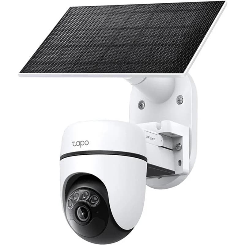Solar-Powered Pan/Tilt Security Camera Kit SPEC:2K 3MP(2304×1296), 2.4 GHz, 6700mAh rechargeable lithium-ion battery, Solar panel (5.2V, 2.5W) FEATURE: Pan/Tilt, Non-Stop Power, Smart Detection and Notifications (motion, people), Color Night Vision, Sound and Light Alarm, Remote Control, Two-Way — miniatură