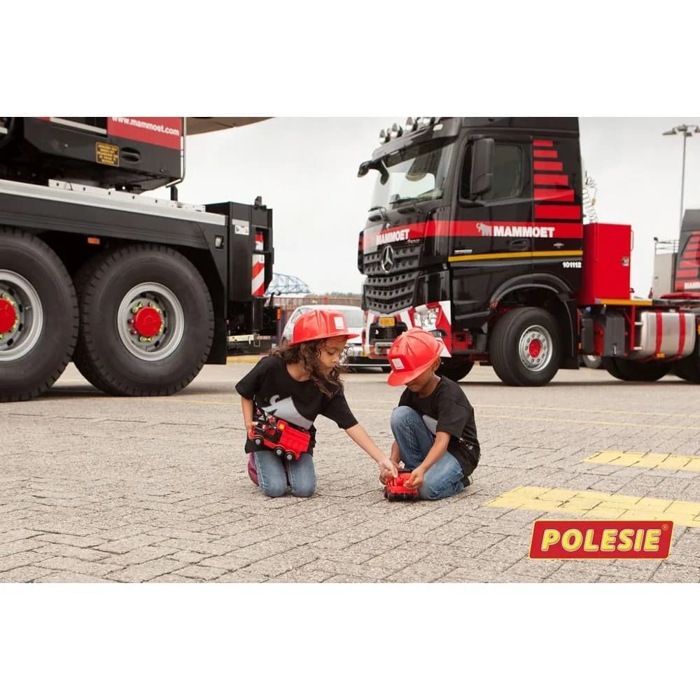 Set masinute si cuburi constructii - Mammoet, 28.5x19.5x15.5 cm, Polesie — miniatură