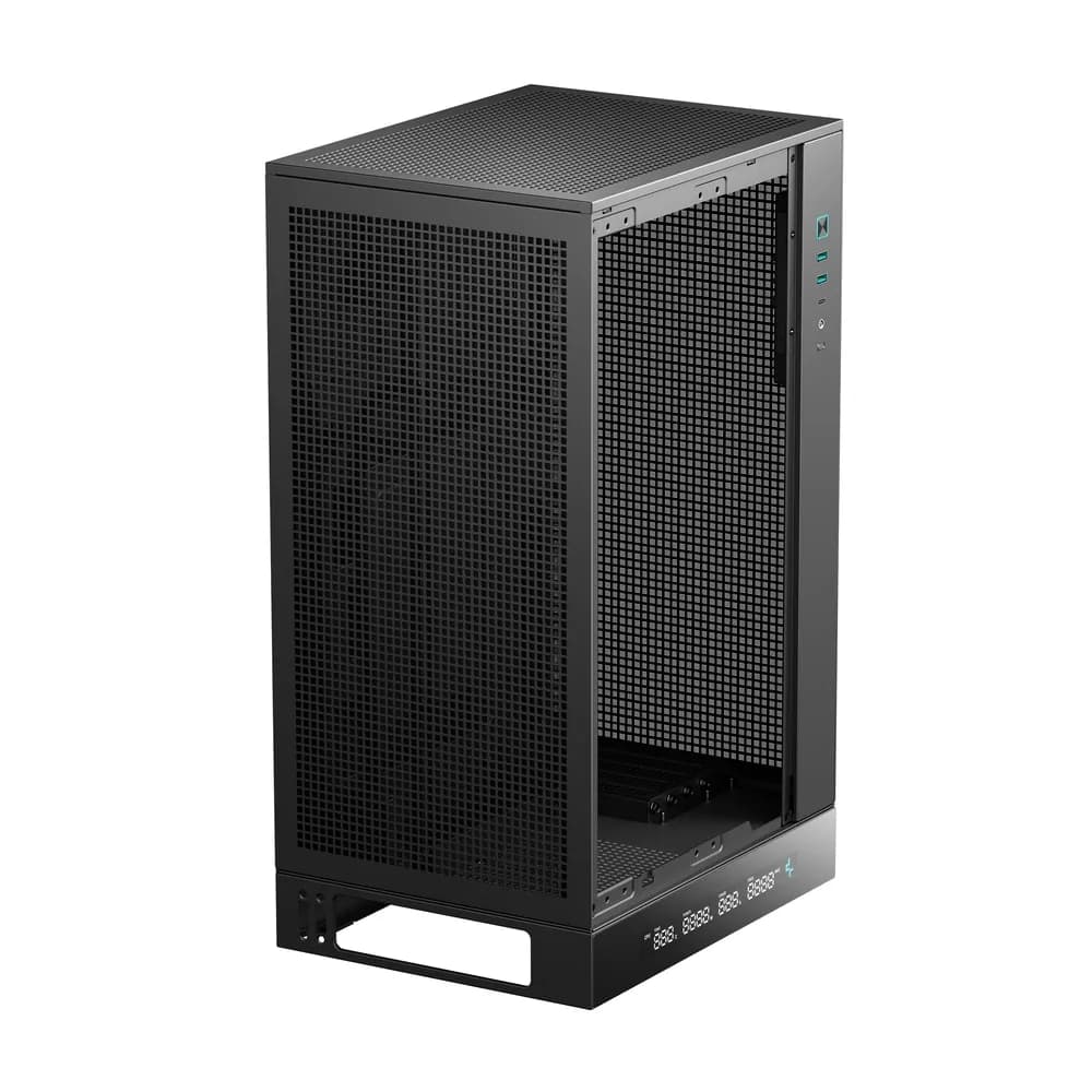 CARCASA DeepCool "CH270 DIGITAL", mini tower, gaming, fara sursa, suporta 6xfan, USB Type-C x 1, USB 3.2 gen 1 x 2, audio+mic, 4 sloturi expansiune, alb, "R-CH270-BKNDM0-G-1" — miniatură