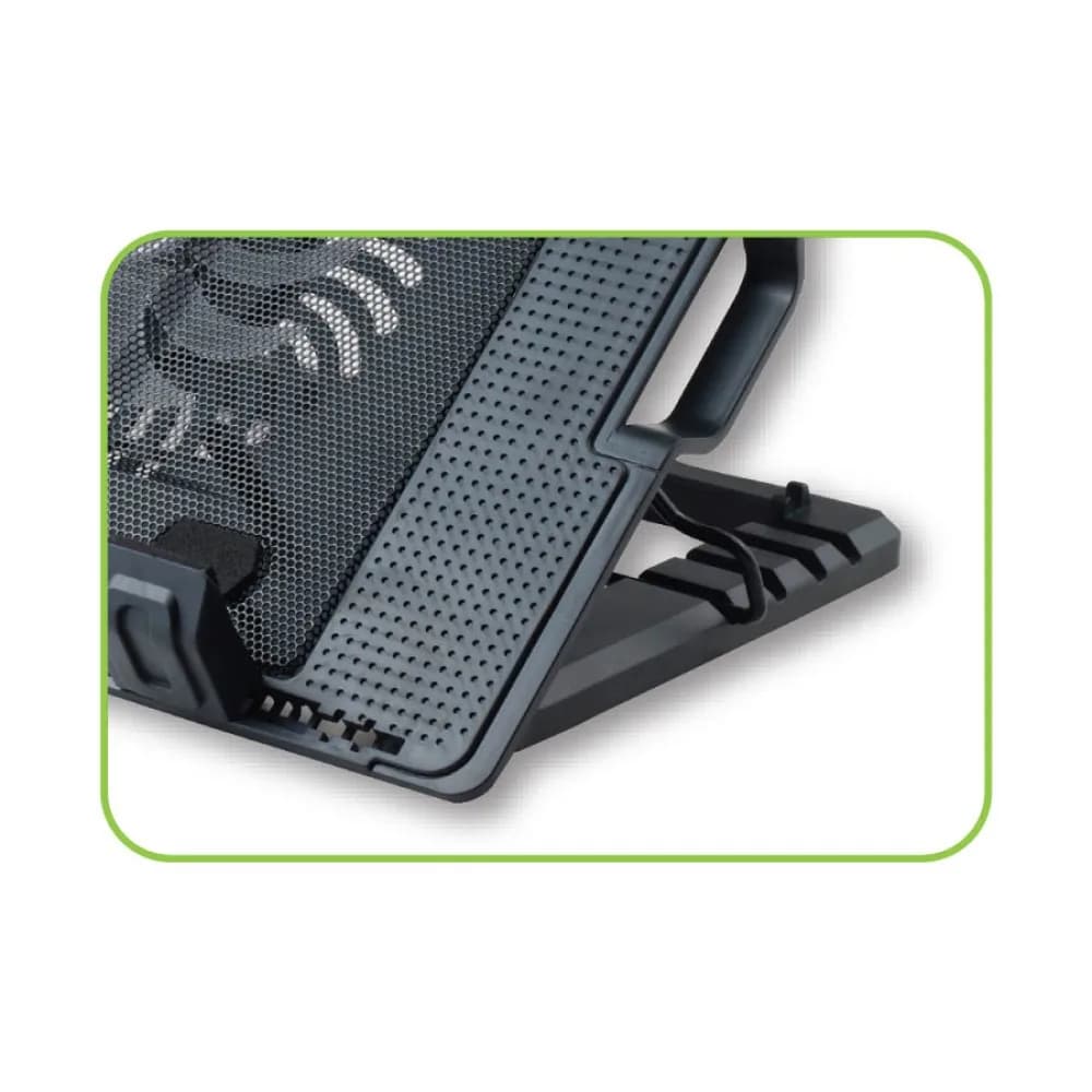 Suport pentru laptop cu sistem de racire, ergonomic, reglabil, iluminat led, 17.3 inch maxim, Negru, Techly, ICOOL-CP12TY "ICOOL-CP12TY" — miniatură