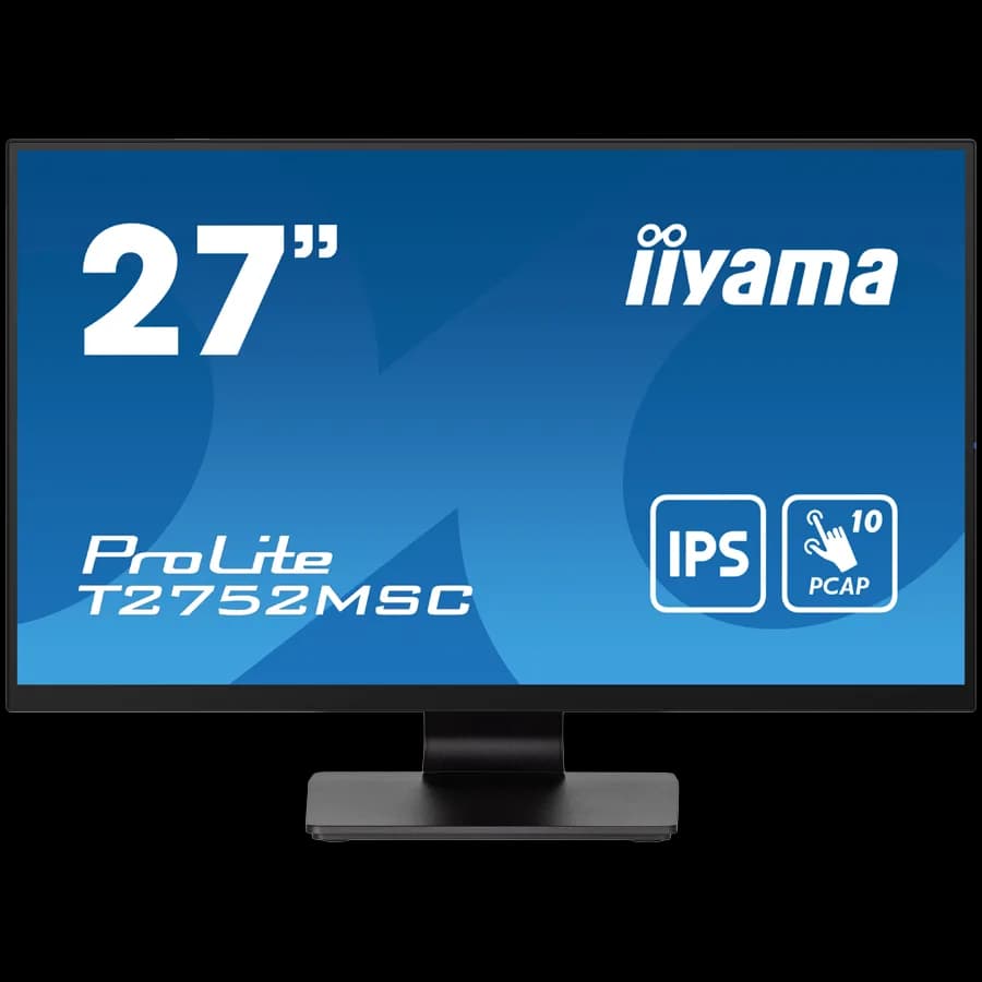 Iiyama ProLite T2752MSC-B1 - LED monitor27" touchscreen 1920 x 1080 Full HD (1080p) @ 60 Hz IPS 400 cd/m2 1000:1 5 ms HDMI DisplayPort speakers black matte "T2752MSC-B1"