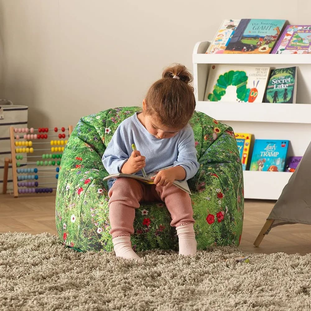 Puf cu imprimeu Pajiște de vară – 62cm x 62cm x 70cm — miniatură
