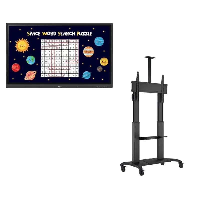 Pachet interactiv cu Tabla interactiva 65" multi touch LG 65TR3DK-B si Stand TV motorizat Multibrackets MB-3120,65"-110"