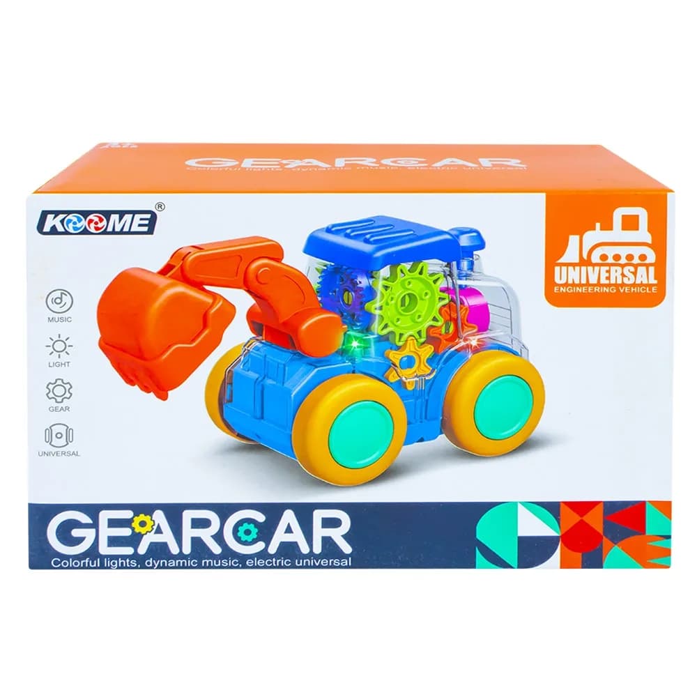 Excavator, carcasa transparenta, cu lumina si sunet — miniatură