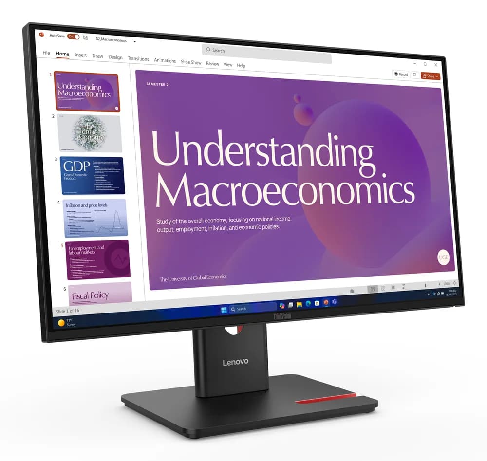 Lenovo Monitor ThinkVision T24D-40 23,8" IPS FHD 4ms 250cd 1500:1 120Hz DaisyChain HUB Speakers Tilt Swivel Lift Pivot "64B9GAT1EU" — miniatură