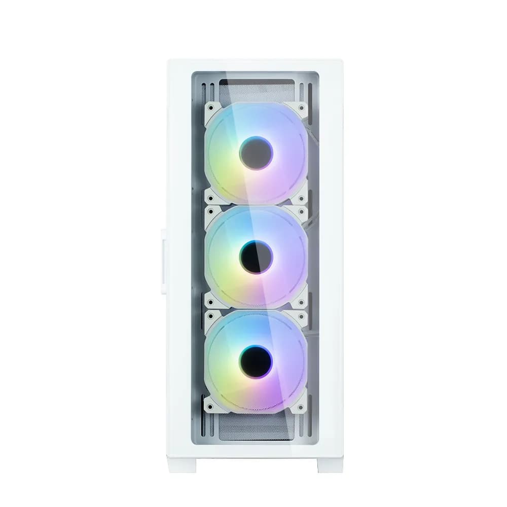 CARCASA Zalman "i3 Neo", middle tower, gaming, fara sursa, suporta 8xfan, 4xfan inclus, USB 3.1 gen1 x 2, USB 2.0x1, audio+mic, 7 sloturi expansiune, alb, "i3 NEO ARGB White" — miniatură