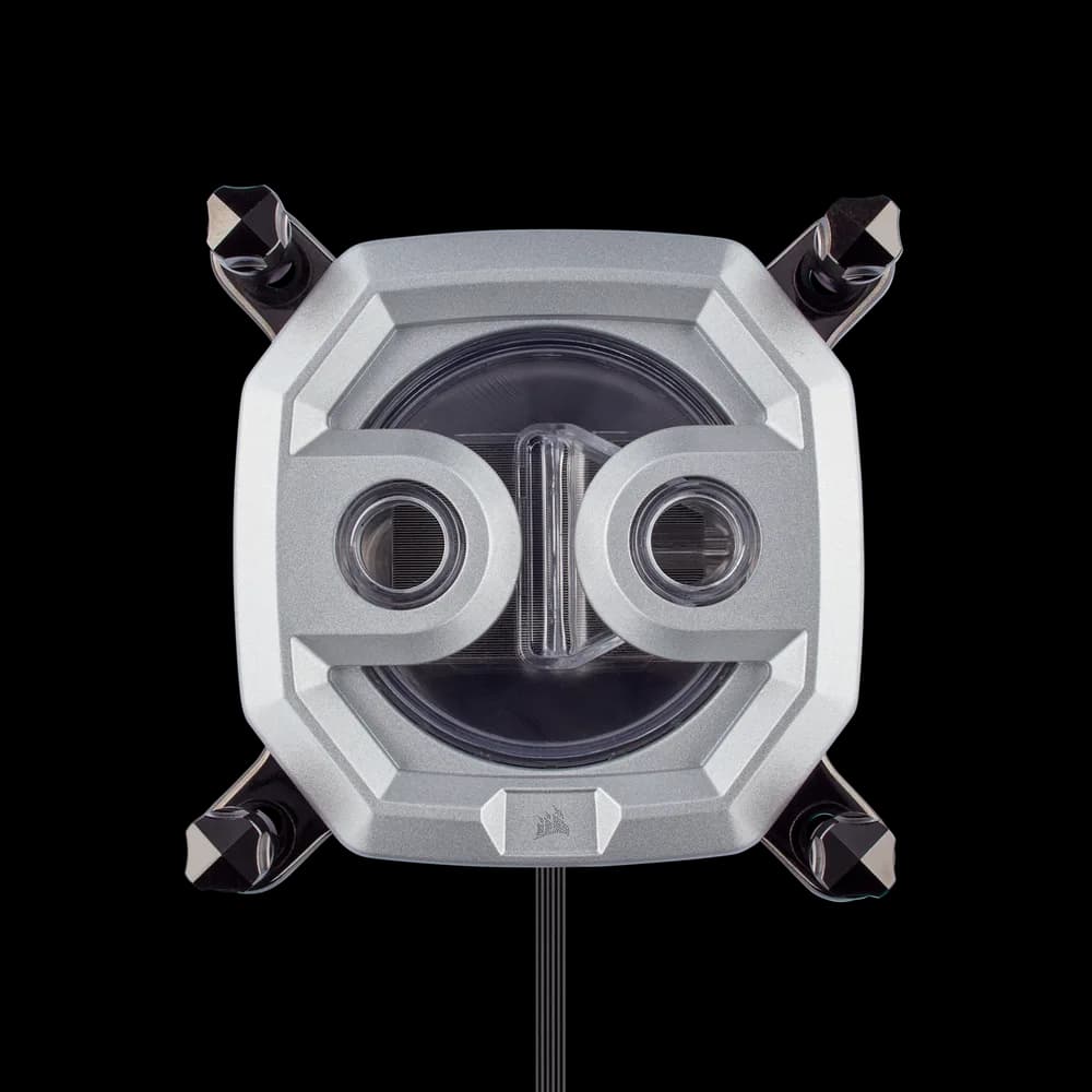 WATER block CORSAIR, filet pt. CPU, skt Intel LGA 2011/2066 AMD sTR4/sTRX4, pt filet G 1/4", luminat RGB, silver, "CX-9010001-WW" — miniatură