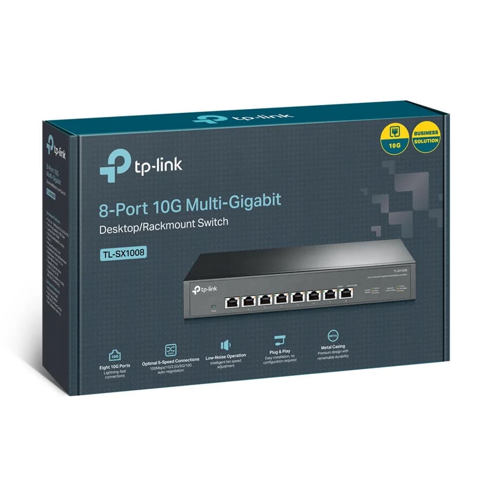 SWITCH TP-LINK 8 porturi 10G carcasa metalica "TL-SX1008" — miniatură