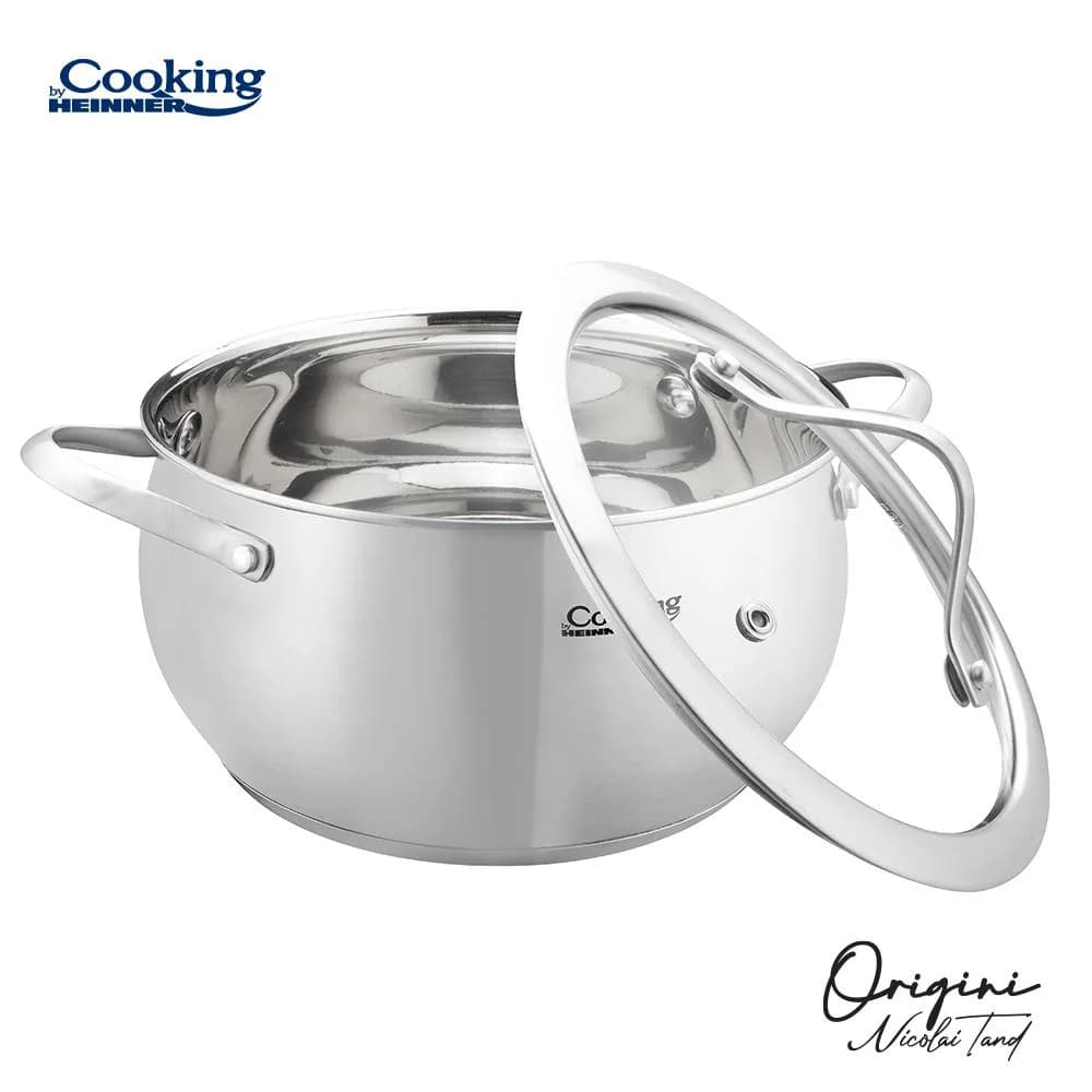 SEMIOALA INOX+CAPAC 18X10 CM, 2.5L, NICOLAI TAND, ORIGINI, COOKING BY HEINNER — miniatură
