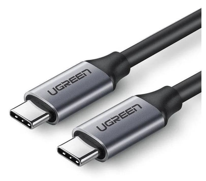 CABLU alimentare si date Ugreen, "US161", Fast Charging pt. smartphone,USB Type-C la USB Type-C 60W/3A, USB 3.1, 5Gbps,nickel plating, PVC,1.5m,gri "50751" - 6957303857517