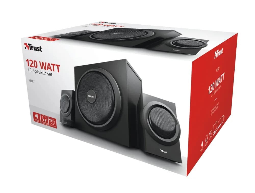 BOXE TRUST, "Yuri " 2.1, RMS: 60 W (2x 15W, 1 x 30W) negru, "TR-23696" — miniatură