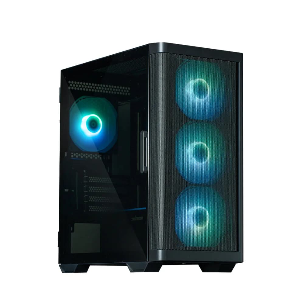 CARCASA Zalman "M4", mini tower, gaming, fara sursa, suporta 8xfan, 6xfan inclus, PSU shroud, USB 3.1 gen1 x 2, USB 2.0 x 1, audio+mic, negru, "M4 Black" — miniatură