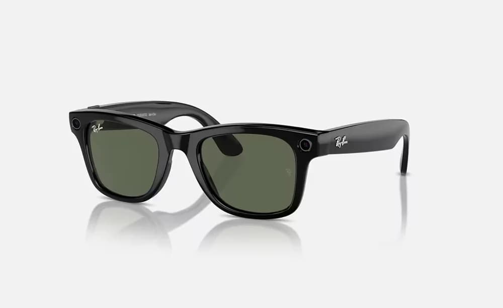 Ray-Ban Meta Wayfarer AI Glasses Shiny Black/G-15 Green — miniatură