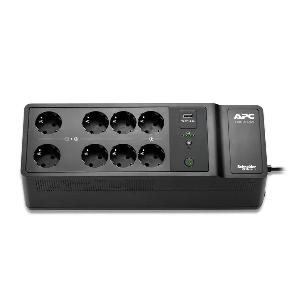 APC Back-UPS 500VA 8 schuko outlets 230V 1 USB charging port "BE500G2-GR"