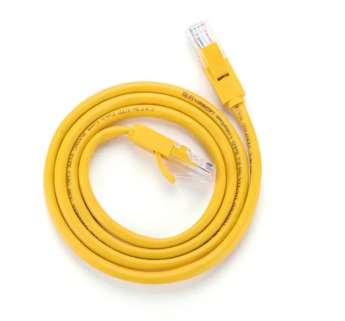 PATCH CORD UTP Ugreen Cat5e, "NW103" fire din cupru, viteza maxima 100 Mbps, 10m, galben "30642" - 6957303836420 — miniatură