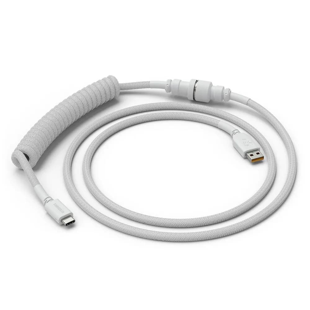 Glorious cablu tastatura Coiled Ghost, USB-C - USB-A, 1.37m, Alb "GLO-CBL-COIL-WHITE"