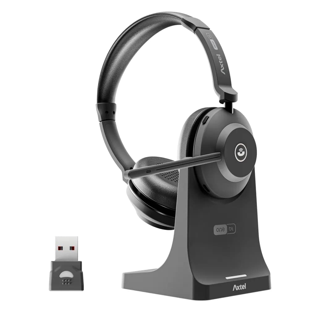 Casti Head-band Axtel AXH-ONEBTD-CB, Wireless, noise-canceling, Negru