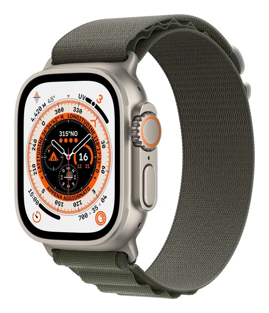 Smartwatch Watch Ultra GPS + Cellular 49mm Titanium Case with Alpine Loop M - Green "MQFN3"