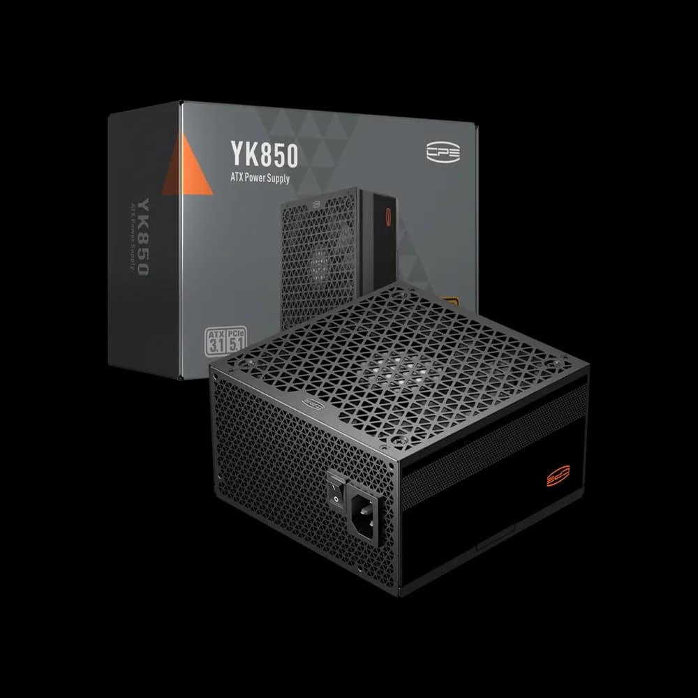 Sursa PCCooler "YK850", 850W, certificare 80 Plus Bronze, non-modular, fan 135mm, negru, "P5-YK850-B1F" — miniatură