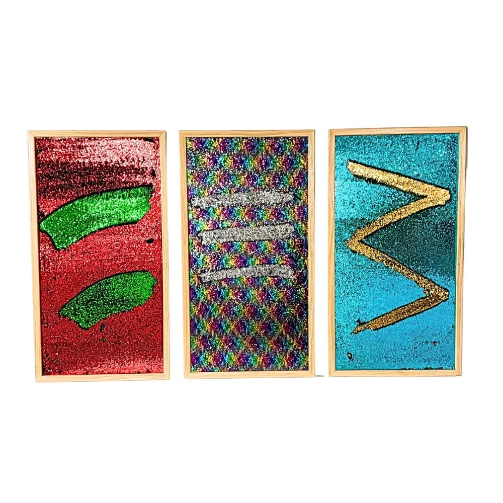 Panouri de perete cu paiete – Set de 3 — miniatură