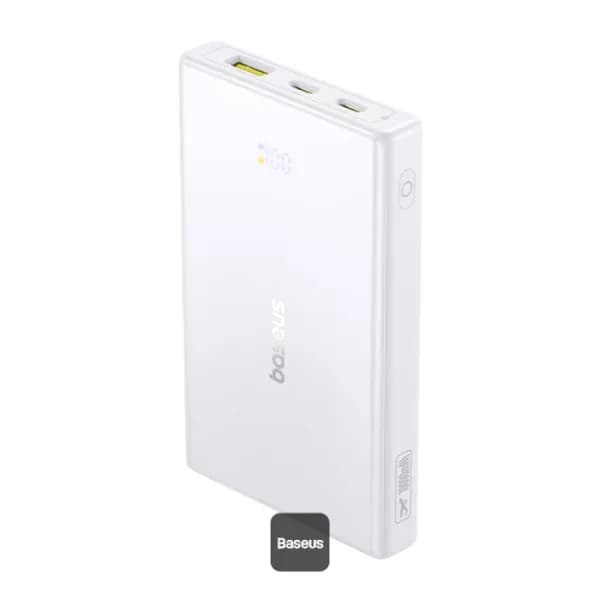 POWER BANK Baseus PicoGo, 10000mAh, 20W, 2 x USB Type-C, 1 x USB, cablu inclus USB Type-C la USB Type-C 30cm, alb, "P10076801213-00" - 6932172684488