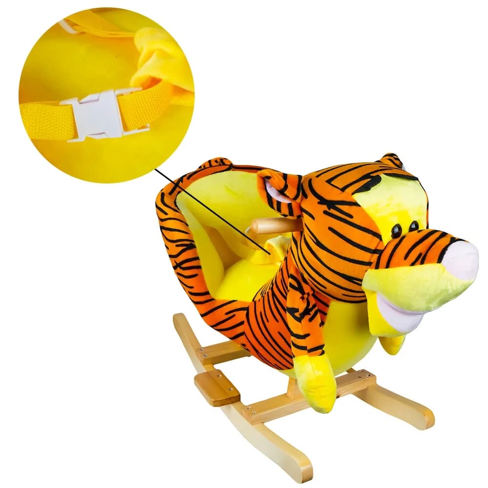 Balansoar pentru bebelusi, Tigru, lemn + plus, 60x34x45 cm — miniatură