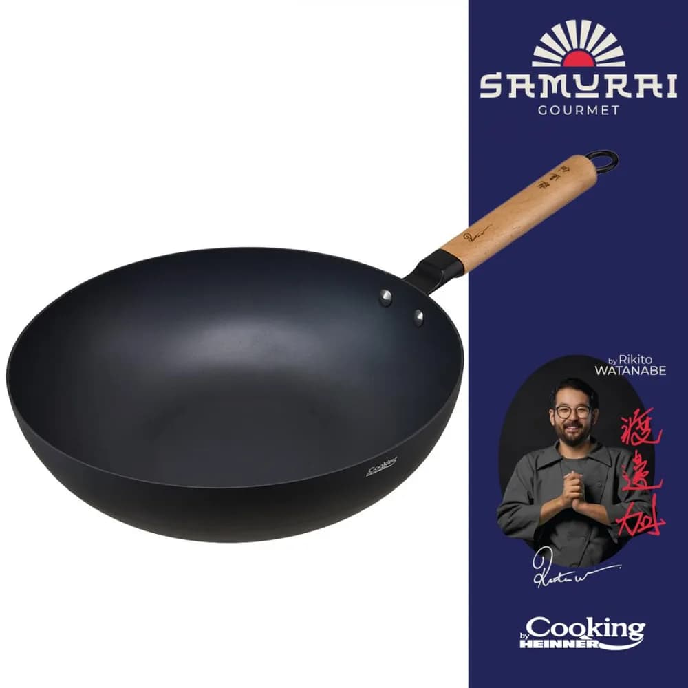 TIGAIE WOK 32X9 CM, RIKITO WATANABE, SAMURAI GOURMET, COOKING BY HEINNER — miniatură